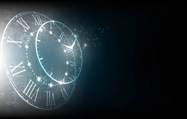 Abstract Background Tecnologico Orologio Tecnologico Concetto Futuro — Vettoriale Stock