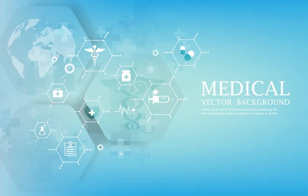 Modern Blue Medical Wallpaper Medical Ikon - Stok Vektor