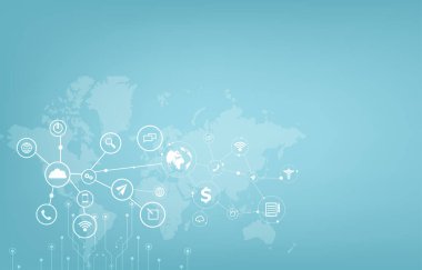 Teknoloji vektörü arka plan sosyal medya kavramı