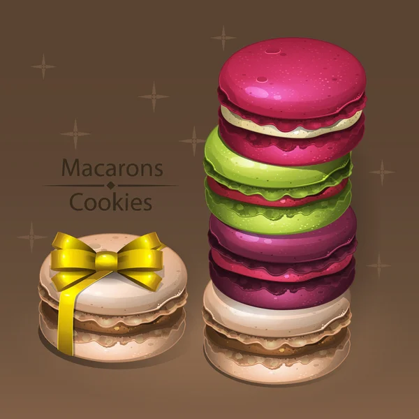 Ensemble de macarons colorés — Image vectorielle