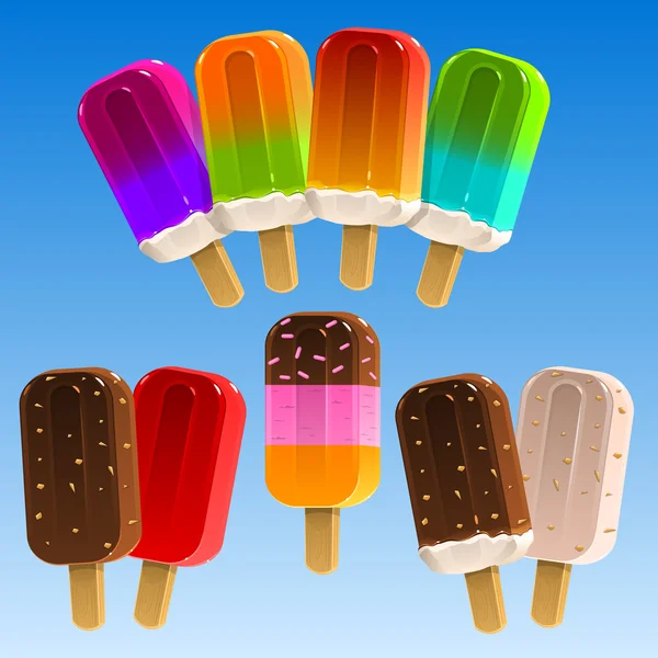 ชุดไอศกรีม 4 — ภาพเวกเตอร์สต็อก