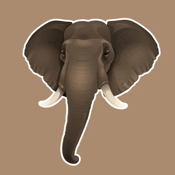 Pegatina de elefante africano — Vector de stock