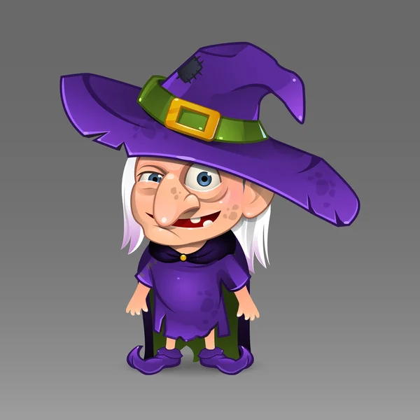 Cartoon witch with hat 3 — Stock Vector
