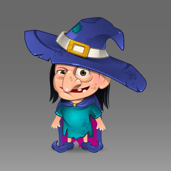 Cartoon witch with hat 4 — Stock Vector