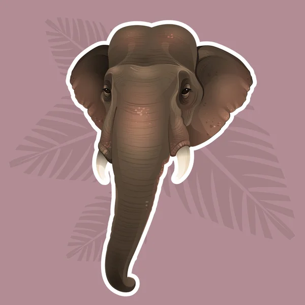 Pegatina de elefante indio — Vector de stock