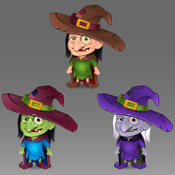 Ensemble de sorcières Halloween — Image vectorielle
