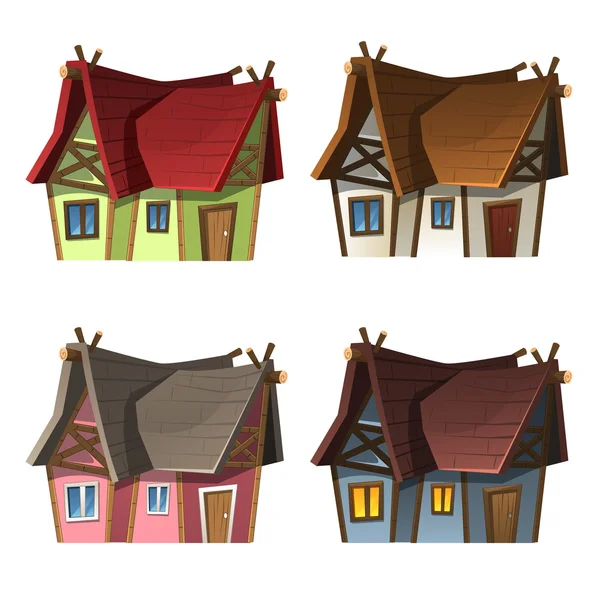 Conjunto de casas Halloween — Vector de stock