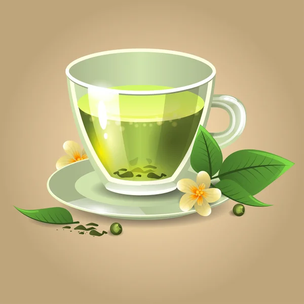 Tea with lemon — Stock Vector