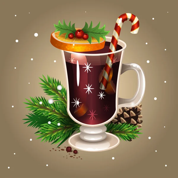 Noel içki şarap mulled — Stok Vektör