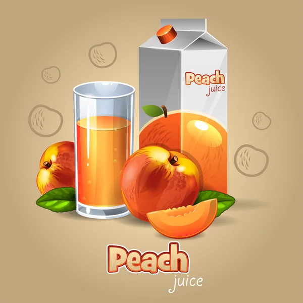 Jus de pêche — Image vectorielle