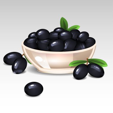 Bir plaka üzerinde Siyah Zeytin