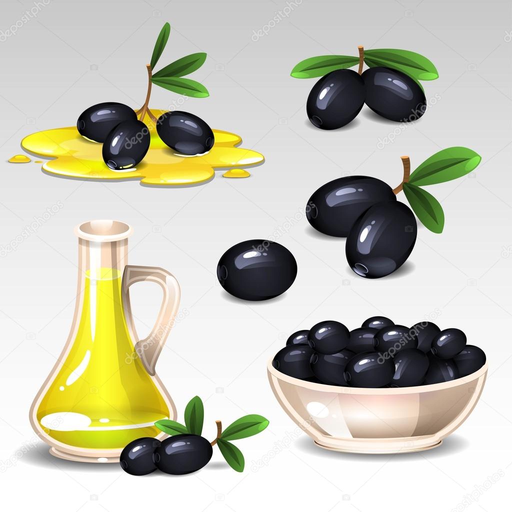 Black olives set Stock Vector by ©uropek8 58862243