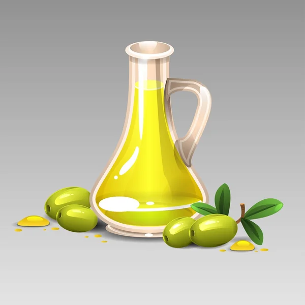 Grünes Olivenöl — Stockvektor