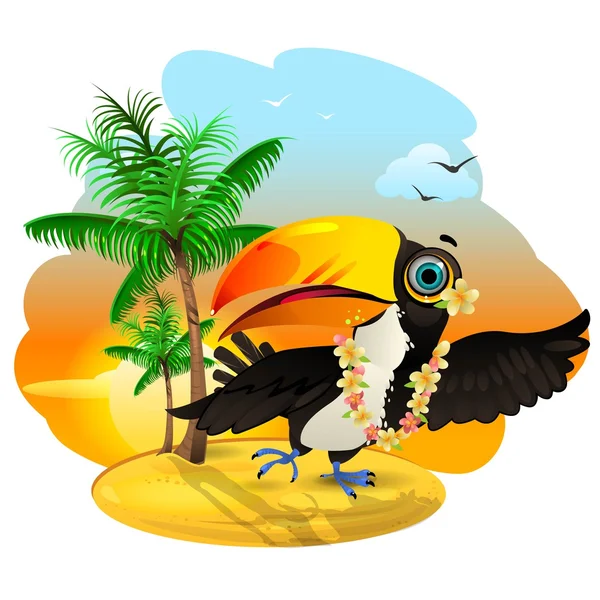 Toucan in Hawaï — Stockvector