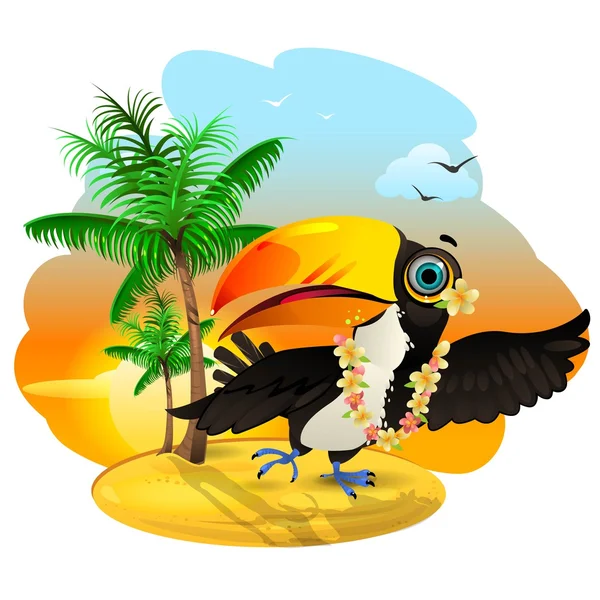 Toucan en Hawaii — Vector de stock