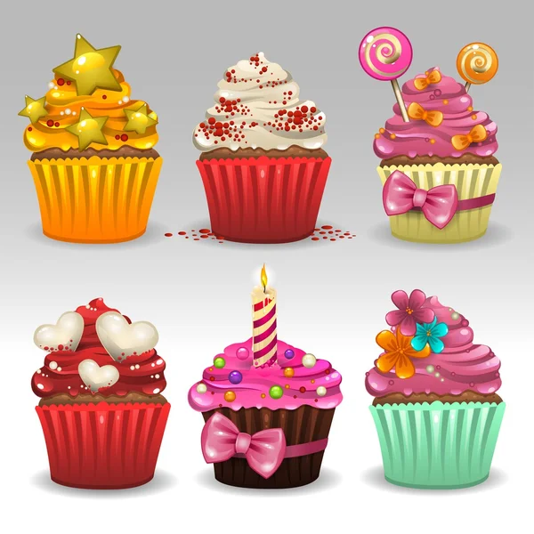 Conjunto de cupcakes — Archivo Imágenes Vectoriales