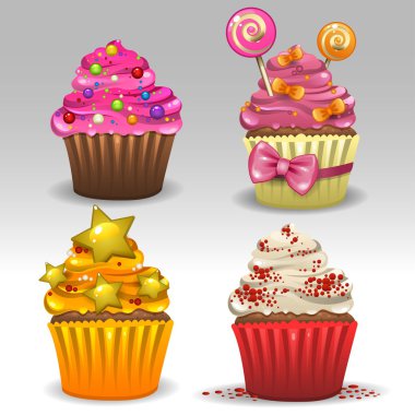Festive cupcakes clipart