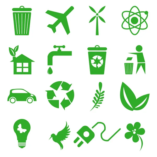 Ensemble écologique vert — Image vectorielle