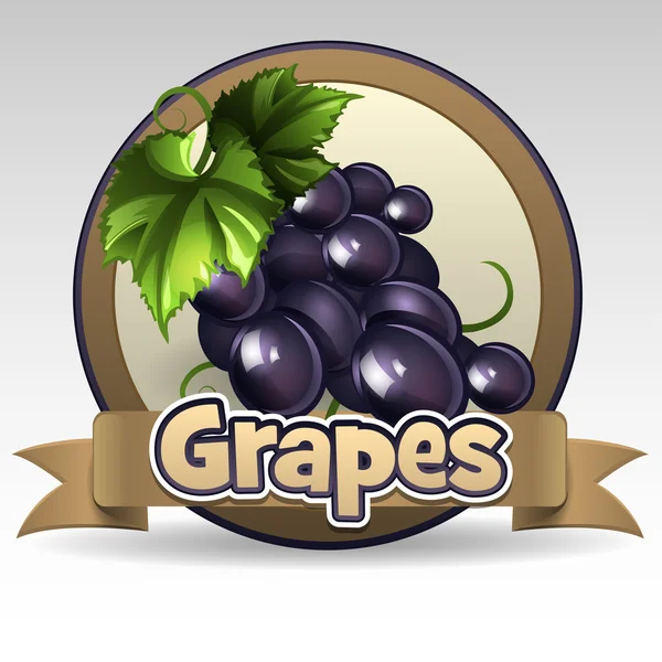 Black grapes label — Stock Vector