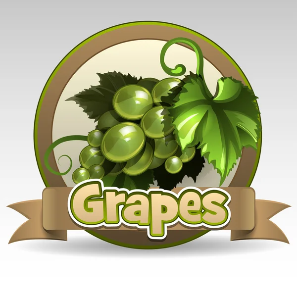Мітка зеленої виноградний — стоковий вектор
