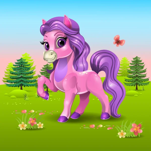 Pink pony — Stock Vector