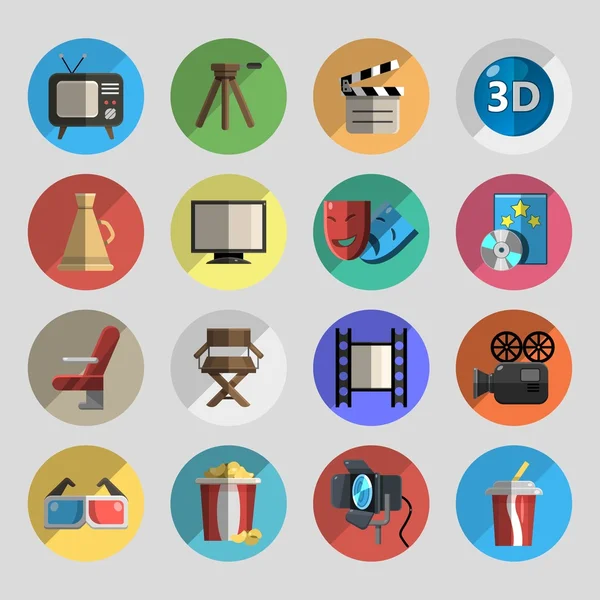 Cinema icons set — Stock Vector