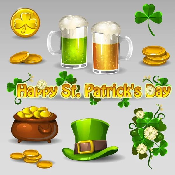 Conjunto de St. Patricks — Vetor de Stock