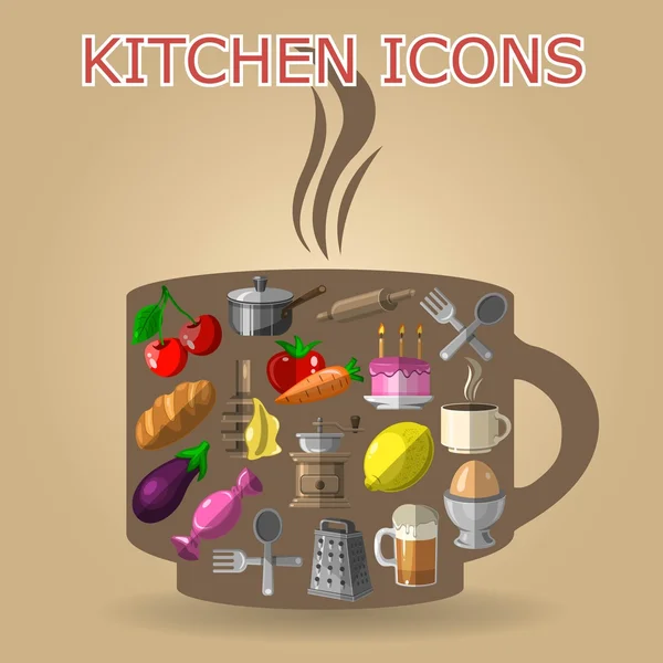 Kitchen composition — Stock Vector