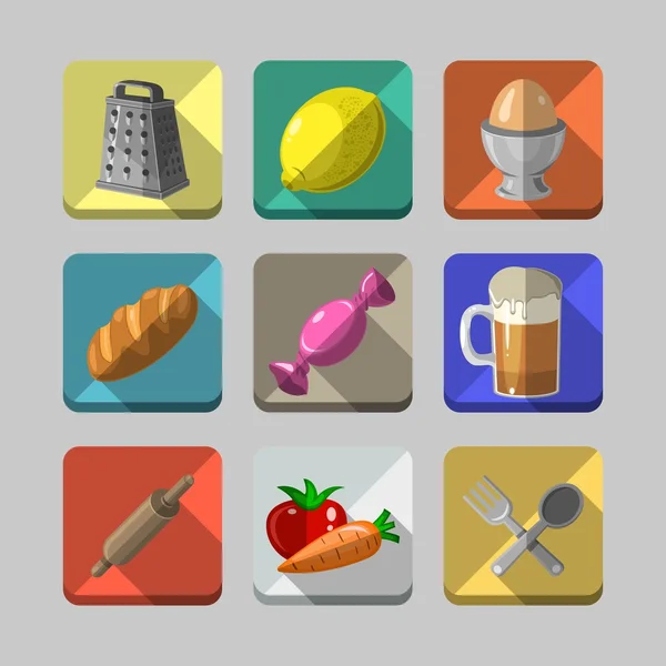 Iconos de cocina — Vector de stock