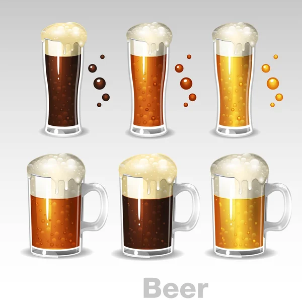 Glasses of beer — Stock Vector