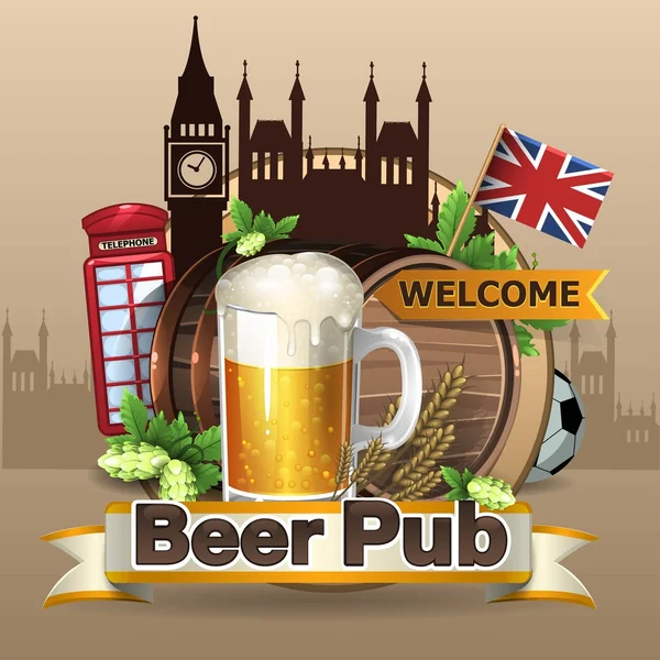 Great British beer — Stock Vector