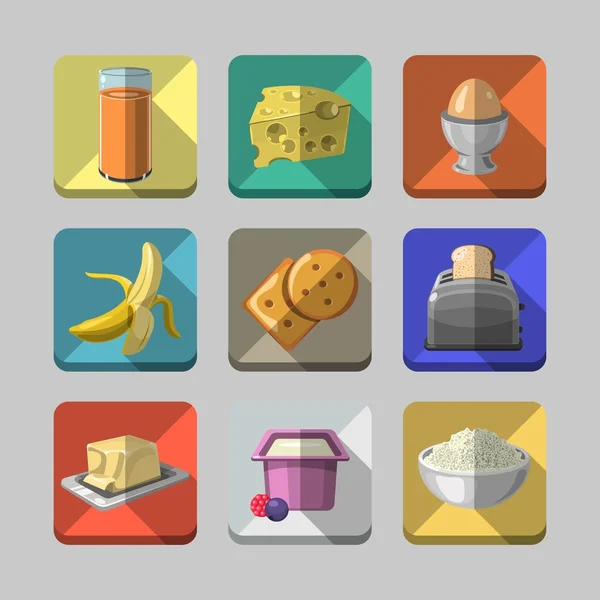 Ontbijt icons 2 — Stockvector