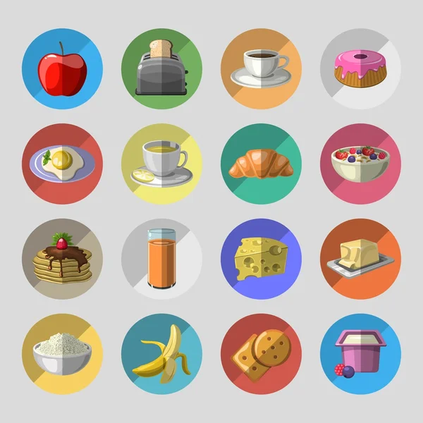 Conjunto de ícones de café da manhã —  Vetores de Stock