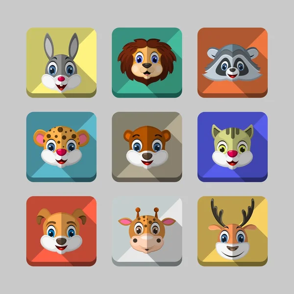 Animales iconos 2 — Vector de stock