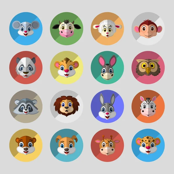 Set de iconos de animales — Vector de stock