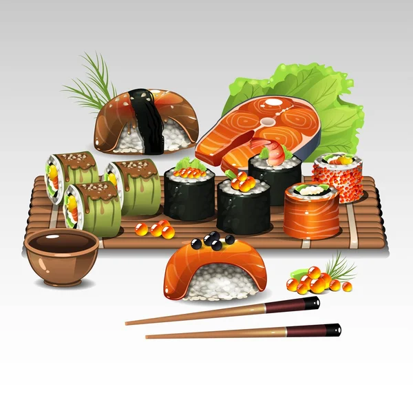 Sushi composition 2 — Stock Vector