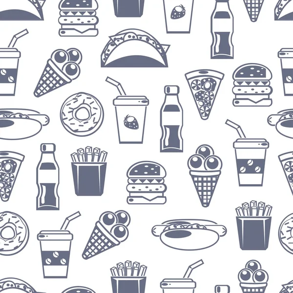 Fast food patroon — Stockvector