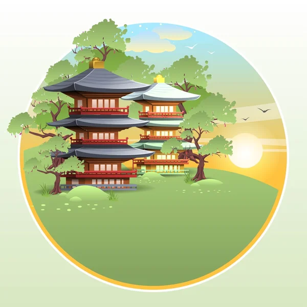 Japon manzara etiket 2