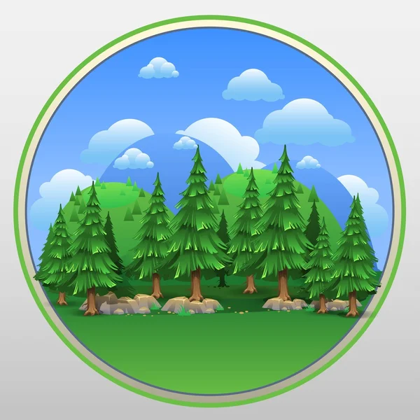 Étiquette forêt — Image vectorielle