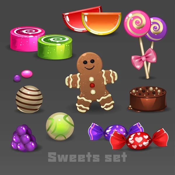 Conjunto de dulces — Vector de stock