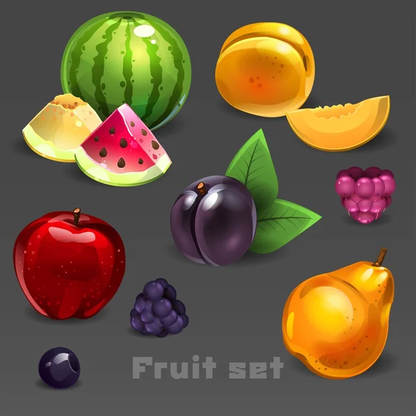 Conjunto de frutas — Vetor de Stock