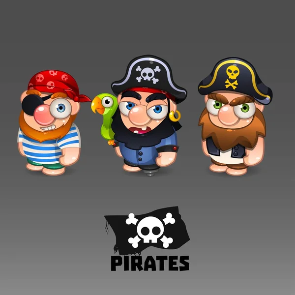 Conjunto de piratas — Vetor de Stock