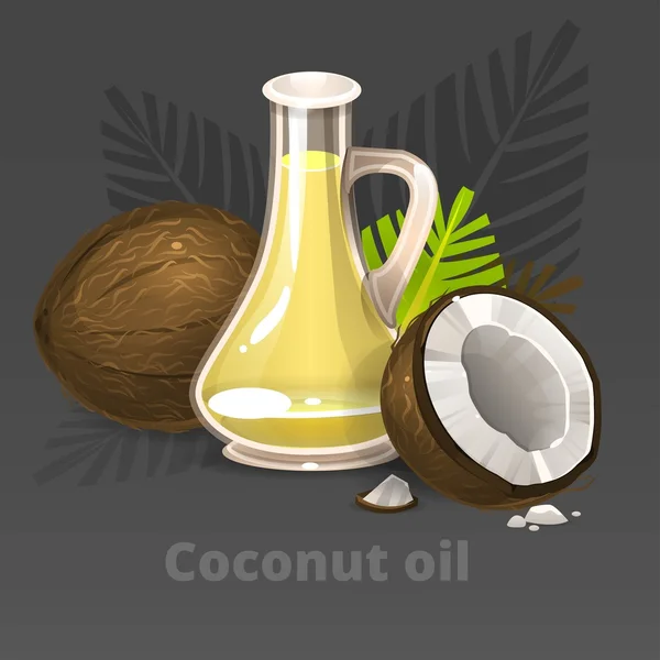 Aceite de coco — Vector de stock