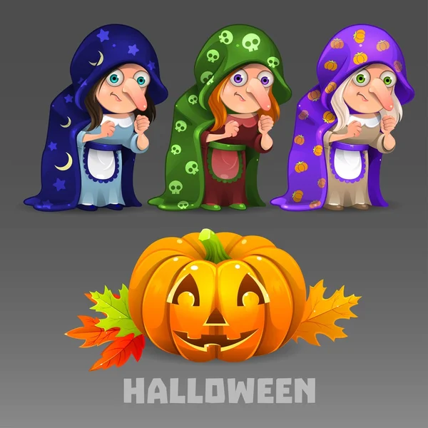 Ensemble de sorcières Halloween 2 — Image vectorielle