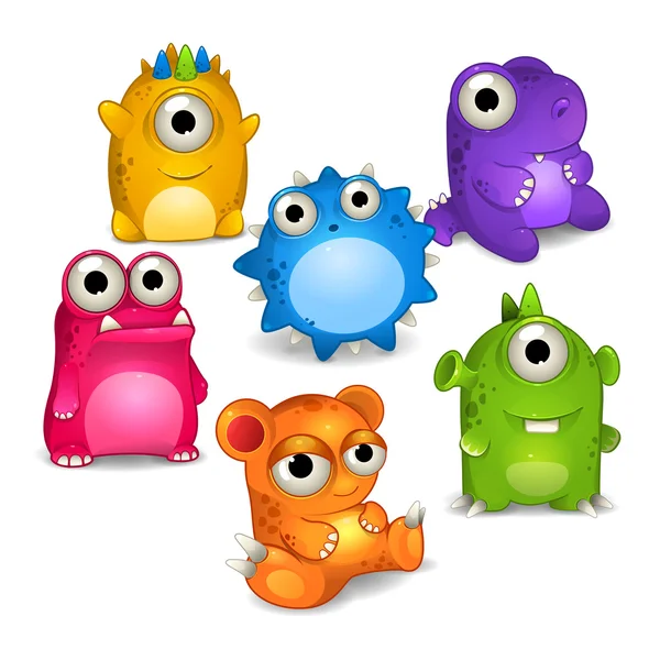 Farbe Cartoon Monster set — Stockvektor