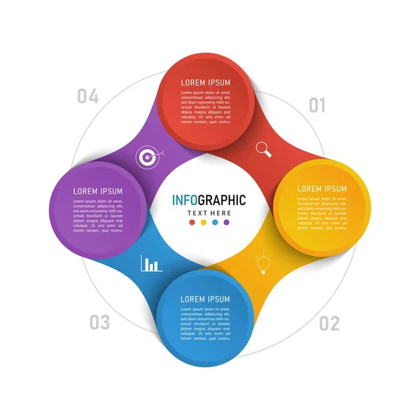 Vector Infographic Label Design Template Icons Options Steps Can Used — Stock Vector