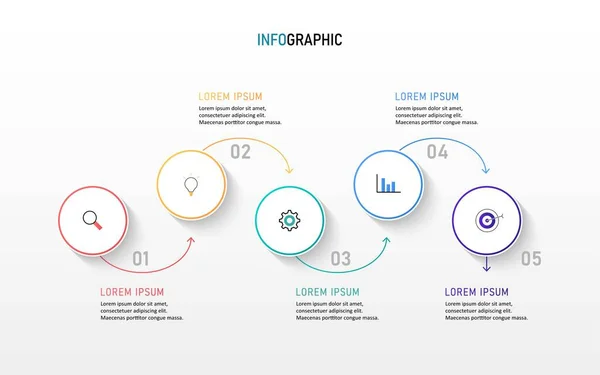 Modelo Design Rótulo Infográfico Vetorial Com Ícones Opções Passos Pode — Vetor de Stock