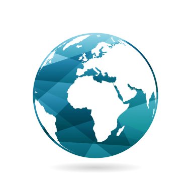 Renkli geometrik soyut dünya küre küre vektör grafik şablonu konsept illüstrasyon izole ışık beyaz arka plan üzerinde