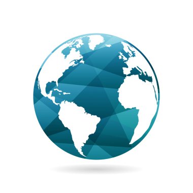 Renkli geometrik soyut dünya küre küre vektör grafik şablonu konsept illüstrasyon izole ışık beyaz arka plan üzerinde