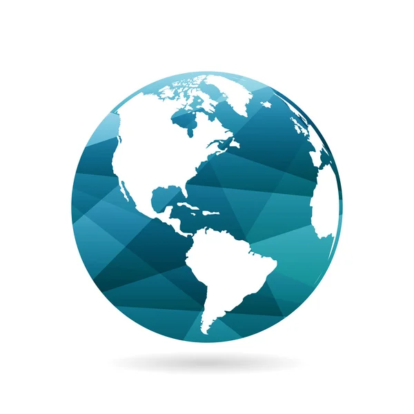 Colorato geometrico astratto terra globo sfera vettore grafica modello concetto illustrazione isolato su sfondo bianco chiaro — Vettoriale Stock
